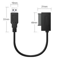 Adaptateur USB 2.0 vers Mini SataII 7+6 13Pin pour lecteur de CD/DVD d'ordinateur portable