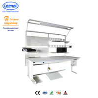 Mesa de Trabajo de Acero Resistente Leenol ESD para Línea de Producción SMT, Manejo de Componentes Sensibles a la Electricidad Estática