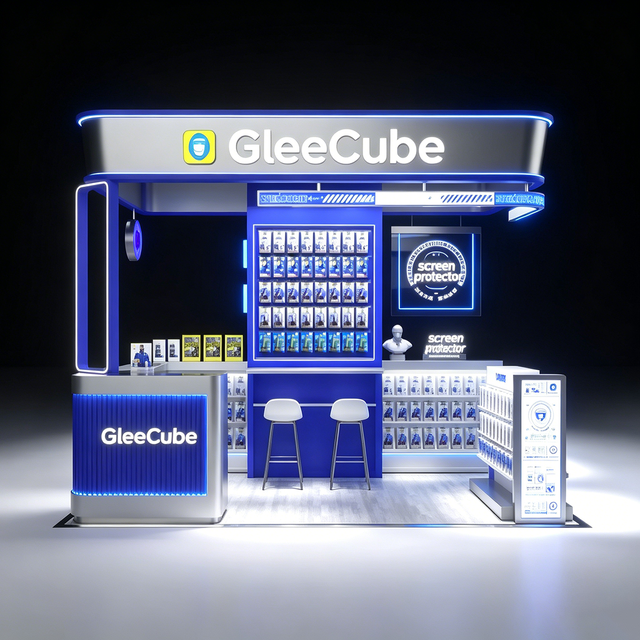 Turnkey Screen Protector Kiosk Setup | Custom Tech-Focused Booth & Branding | All-In-One Mall Fixture & Design Service