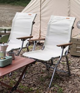 Sedia Reclinabile Portatile e Pieghevole con Braccioli in Legno per Pesca, Spiaggia e Campeggio, Sedia da Riposo con <span class=keywords><strong>Borsa</strong></span> Portaoggetti - Product Image 2