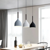 Lampe suspendue en fer forgé naturel à longue tige, style dôme, multicolore (noir, blanc, gris) E27, pour îlot de cuisine, vente en gros Zhongshan