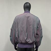 Blouson bomber court zippé pour homme, tissé sur mesure, col montant, coupe ample, effet dégradé de couleur, style streetwear, coupe-vent