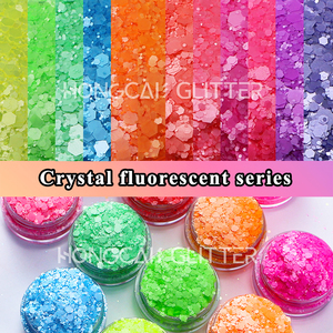 Glitter Fluorescente in Poliestere Diamantato, Mix <span class=keywords><strong>di</strong></span> Glitter Grossi all'Ingrosso, Glitter Neon per Design Unghie e <span class=keywords><strong>Decorazioni</strong></span> Natalizie - Product Image 5