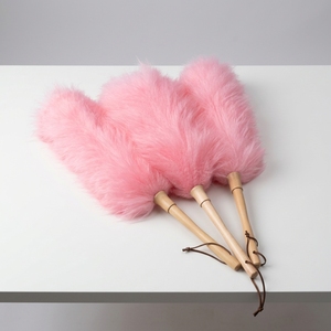 <span class=keywords><strong>Plumeau</strong></span> en laine d'agneau douce personnalisable, dépoussiéreur domestique en gros avec manche en bois naturel - Product Image 1