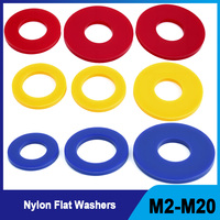 Nylon-Kunststoff Flache Isolierscheiben DIN M2-M20 Größen Hochleistungs-OEM Kundenspezifische Farben Blau/Gelb/Rot Dichtungsringe Dichtungen