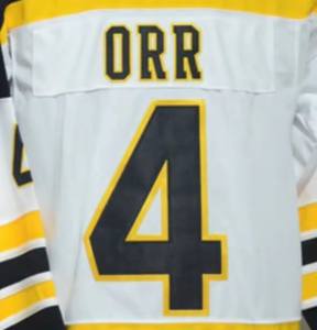 <span class=keywords><strong>Maillot</strong></span> de hockey national <span class=keywords><strong>blanc</strong></span> cousu de <span class=keywords><strong>Boston</strong></span> Bobby Orr - Product Image 1