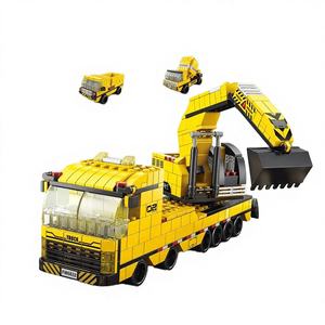Juego de Bloques de Construcción de Modelos de Juguetes de Plástico ABS 1:36, Excavadora, Grúa, Camión, Manipulador, 6 en 1, 1000 Piezas, Edificios Modernos - Product Image 4