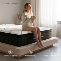 Vonature Rot 14-Zoll Moderne Hybrid-Matratze mit Taschenfederkern & Gel-Memoryschaum Rollmatratze in Box Hotelqualität für Schlafzimmer