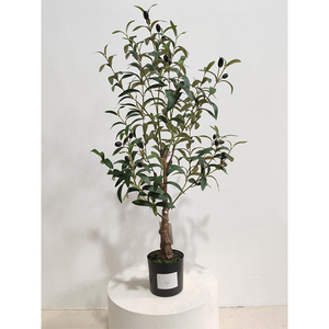 Piante Artificiali in Plastica, Alberi di Ulivo Finti Staccabili, Bonsai in Vaso per Decorazione - Product Image 1