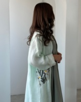 Nouveau design personnalisé Abaya broderie islamique Abaya en lin Dubaï pour femmes musulmanes