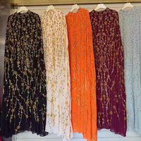 Abaya de luxe brodée or de Dubaï pour femmes musulmanes, nouvelle robe kaftan modeste 2026 pour l'Aïd, le Ramadan, les mariages, longue robe perlée ODM
