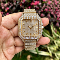 Montre mécanique de haute qualité sertie de moissanite, 40 mm, lunette sertie de diamants, résistante à l'eau, verre saphir, montre de plongée sportive pour homme