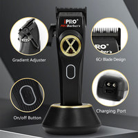 Cortadora de Pelo Profesional IPRO, Motor Magnético Vectorial de 11500 RPM, Base de Carga USB, Máquina de Afeitar, Potente Cortadora de Pelo