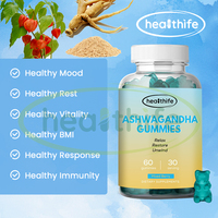 Supplément d'extrait d'Ashwagandha Vitamine D végétalienne Ashwagandha Gummies pour hommes Ashwagandha Gummies