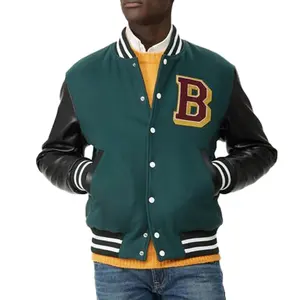 Custom Leather Sleeve Baseball Letterman Varsity Mans Jackets