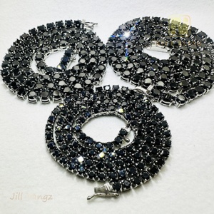 Produttore all'ingrosso catena da Tennis nera 4mm 6mm di qualità cubica Zirconia <span class=keywords><strong>acciaio</strong></span> <span class=keywords><strong>chirurgico</strong></span> impermeabile Hip Hop collana braccialetti - Product Image 1