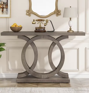 <span class=keywords><strong>Console</strong></span> d'entrée personnalisée style ferme, 55-<span class=keywords><strong>60</strong></span> pouces, plateau en bois, base géométrique, pour couloir, salon, chambre, hôtel, vente en gros - Product Image 4