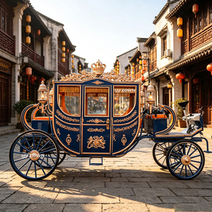 Charrette royale de luxe artisanale à chevaux, charrette de mariage personnalisée pour châteaux, complexes hôteliers et événements haut de gamme - Product Image 1