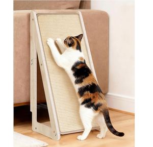 Griffoir pour chat moderne personnalisé pour chats d'intérieur de grande taille 26,4'' Rampe et coussin à gratter en <span class=keywords><strong>sisal</strong></span> Meubles pour chat en bois - Product Image 1