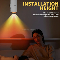 Lampe murale LED à détection de mouvement rechargeable, dégradé RGB, lumière d'ambiance nocturne, utilisation en extérieur, design décoratif moderne, garantie de 2 ans