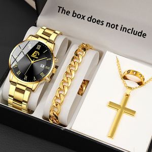 Ensemble de 4 montres à quartz pour homme, bracelet en acier inoxydable, idéal pour un cadeau - Product Image 5