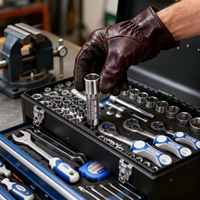 Ensemble de 408 outils à commande manuelle avec glissières de tiroir à combinaison pour boîte à outils rigide, 3 tiroirs, pour garage et atelier, jeu de clés à douilles, boîte à outils OEM