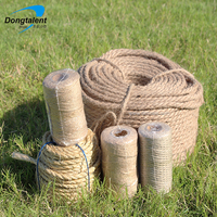 Corde de jute Matériau en fibre naturelle 3 brins 4 brins Corde torsadée Hard Lay 8mm 12mm 10mm 16mm Taille 100m pour l'emballage