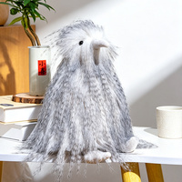 Peluche créative et mignonne en forme d'oiseau kiwi réaliste avec une fourrure longue super douce, 22 cm, rembourrée en coton PP, cadeau en boîte