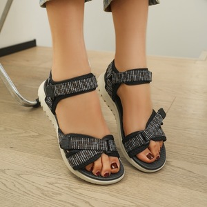 Women Outdoor Sport Sandals Adjustable Hook Loop Straps Non Slip Thick Sole <b>Beach</b> Walking Sandals - Product Image 4
