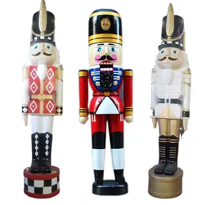 Soldat <span class=keywords><strong>Casse</strong></span>-<span class=keywords><strong>Noisette</strong></span> géant en résine personnalisé, taille personnalisée, ornement de Noël rose - Product Image 1