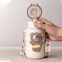 Gourde isotherme portable en acier inoxydable 316 pour enfants, motif dessin animé, avec ventouse, pour le camping