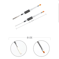 Spatule en acier à double usage pour gel poly acrylique et gelée, avec logo personnalisé, pour nail art, sculpture, mélange et peinture, stylo-pinceau de manucure