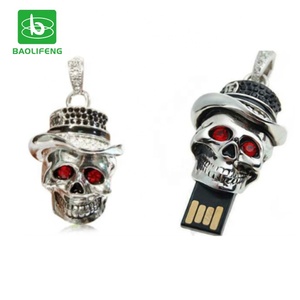 Fábrica a granel joyería de diseño nuevo cráneo unidades <span class=keywords><strong>Flash</strong></span> USB 2,0 de Metal Pen Drive 32GB 16GB 8GB 4GB pendrives U disco - Product Image 1