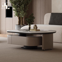Table basse de luxe de salon de villa simple moderne avec le tiroir Table basse en bois d'hôtel meubles réglables