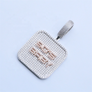 Collar con Colgante Cuadrado de Alta Calidad, Estilo Hip-Hop, con Letras Personalizadas - Product Image 6