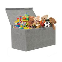 Boîte de rangement en tissu gris robuste et pliable sur mesure pour enfants