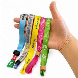 Bracelet en tissu tissé personnalisé à usage unique avec impression par sublimation pour événements et fêtes - Product Image 2