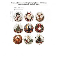 Décoration Murale de Noël DIY 5D : Ornement Suspendu Père Noël en Perles Acryliques et Strass, Style Nordique, Guirlande Murale