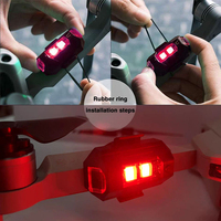 Luz Led Flash de navegación para vehículo todoterreno, lámpara de señal de vuelo, recargable, para motocicleta y bicicleta