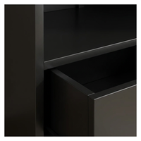 Armoire intégrée moderne en métal CE avec panneaux noirs mats et détails cintrés pour chambre d'appartement – Solution sur mesure OEM