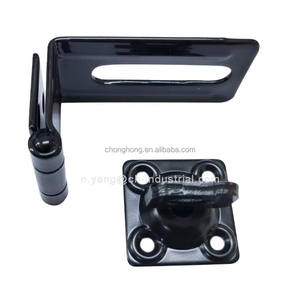 Fermoir de cadenas de sécurité en acier robuste loquets de verrouillage noir 4-1/2 "90 degrés ange serrure de porte loquet à moraillon et <span class=keywords><strong>agrafe</strong></span> pivotante - Product Image 5