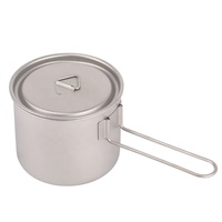Accessoires de camping Vaisselle Batterie de cuisine en titane Ensemble de casseroles chaudron touristique Marmite de cuisson extérieure Pique-nique Cuisine Randonnée Trekking