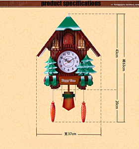 Décoration murale échangiste personnalisée horloge murale moo coo coo coucou <span class=keywords><strong>oiseau</strong></span> horloge murale vintage pour salon - Product Image 2