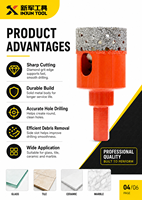 Foret diamanté torsadé brasé sous vide en acier à haute teneur en carbone 8 mm