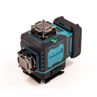 Niveau laser rotatif vert 4D à 16 lignes, laser croisé automatique industriel à 360 degrés avec alimentation par batterie