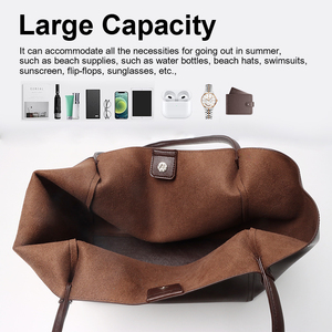 Sac fourre-tout en <span class=keywords><strong>cuir</strong></span> véritable avec logo personnalisé, sac à main hobo en <span class=keywords><strong>cuir</strong></span> de vachette souple personnalisé pour la promotion de la marque, vente en gros - Product Image 4