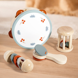 Nuevo Juego de 4 Instrumentos Musicales de Madera, Juguetes Montessori, Sonajero de Madera, Juguetes Sensoriales Musicales de Madera para Bebés y Niños Pequeños - Product Image 3
