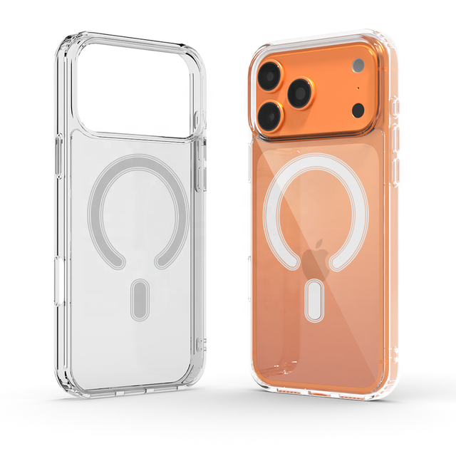 Magnetic TPU+Acrylic Shockproof Mobile Phone Case for iphone 15 16 17 Pro Max Customize Logo Design Wireless Charging Compatible
