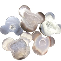 Vente en gros de sculptures en agate naturelle en forme de chat, crânes de chat en agate géode druzy, têtes de chat sculptées en agate pour la décoration
