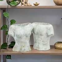 Pot de fleurs Lianda en ciment, torse féminin vieilli, écologique, minimaliste, fait main, moderne, mini bonsaï, créatif, pour jardin extérieur
